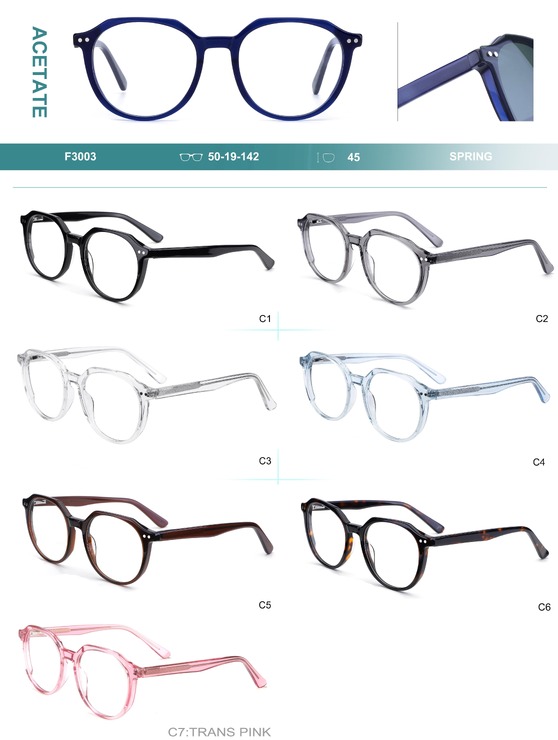 Acetate plastic frames for glasses with spring hinges Big City F3003