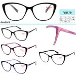Corrective plastic frame eyeglasses VIZZINI V8179, dioptries from +1.00 to +4.00 (0.25 step), -1.00 to-4.00 (step 0.5)