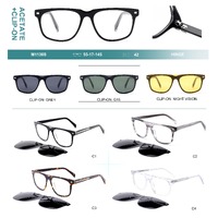 Plastic acetate frame + polarized clip-on Big City M1130S