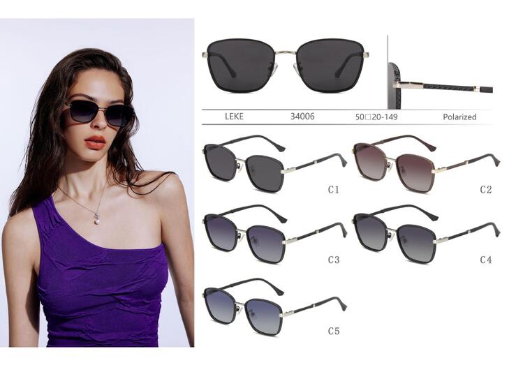 Polarized metal sunglasses for women Leke LK34006