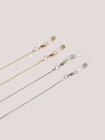 Модная разноцветная цепочка для очков из рисовых бусин с кружевными бантами GM043