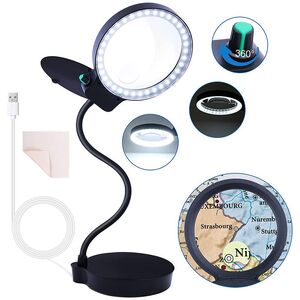 Tabletop magnifying glass with backlight 8613-XX, magnification: 2X, 13X