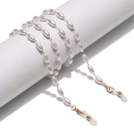 Gold glasses chain with rice-shaped pearls GL1417