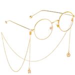Metal non-slip chain, with flower and zircon, for glasses and masks GL351