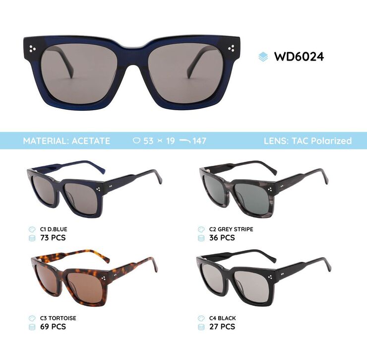 Plastic acetate frame polarized sunglasses WD6024