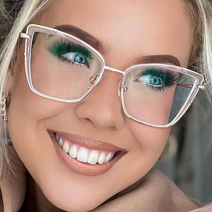 Combined frame (metal + TR90) or glasses with blue light protection, with spring hinges FA87070