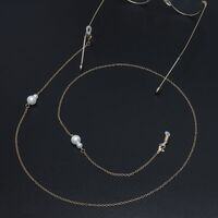 Metal non-slip chain, with pearls, for glasses and masks GL528