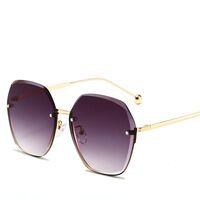 Metal rimless sunglasses with UV400 protection 2939-GT