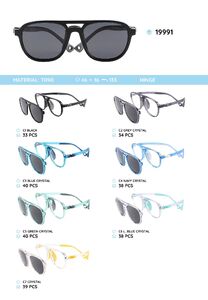 TR-90 plastic frames for kids with a sun protection clip-on 19991