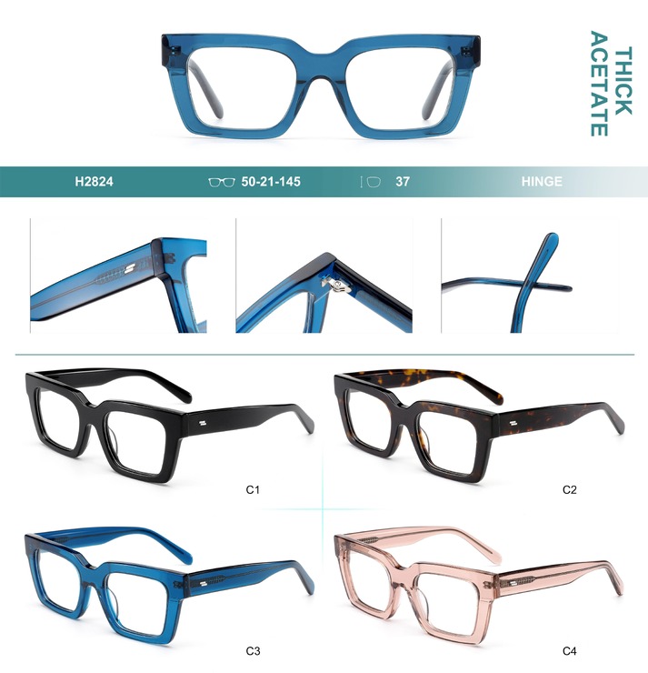Plastic frames for glasses, thick acetate Big City H2824