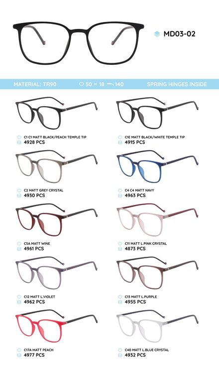 TR-90 plastic frames for glasses MD03-02