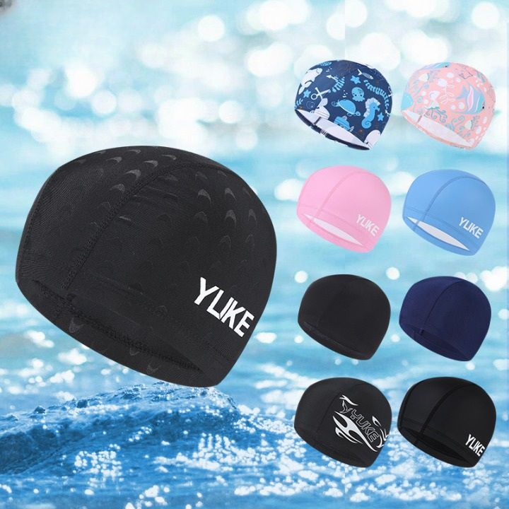 Textile waterproof swimming cap for kids 布帽-YU
