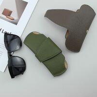 Genuine leather glasses case with microfiber lining ZY018