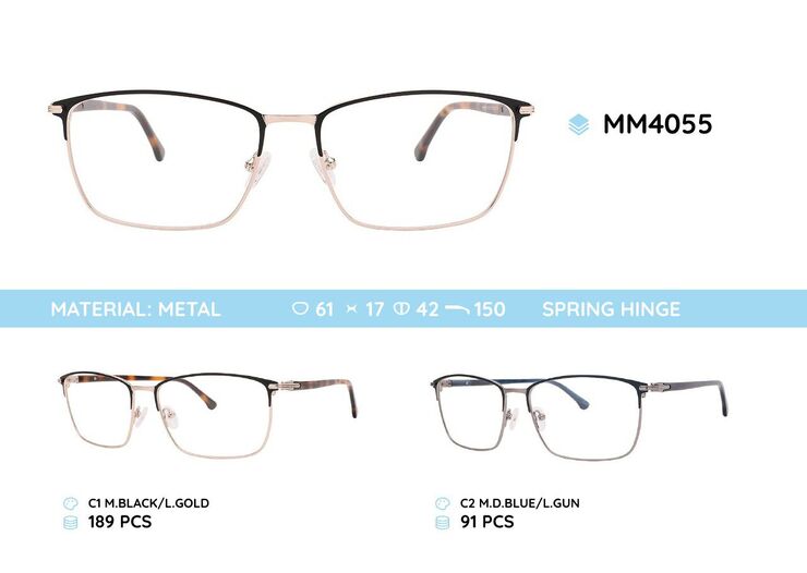 Metal men's frame for glasses MM4055
