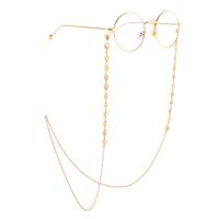 Gold-colored metal non-slip chain, with hollow crown, for glasses and masks GL882