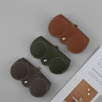 Genuine leather glasses case with microfiber lining ZY001