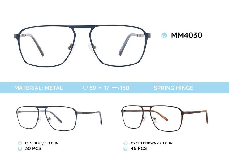 Metal men's frame for glasses MM4030