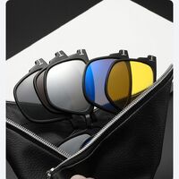 TR90/PC plastic frame + 5 polarized sun protection magnet clip-on set + leather bag El Dorado EL2373