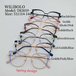 Metal + TR90 ultrathin women's frames with spring hinges Wilibolo TR3059