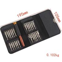 Universal screwdriver set with a set of additional tools in a leather case OMN-SILVER 大小配套螺丝刀, Ø 0.8 ~ 3.0 mm