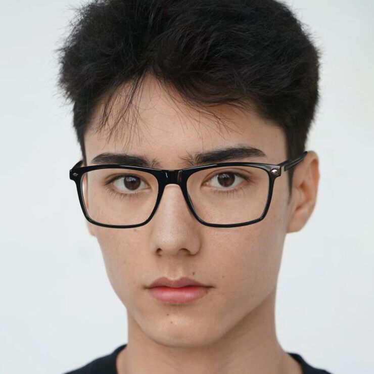 Оправа мужская пластиковая из материала TR90 + металл, линзы с защитой от ультрафиолета и синего света More LS218