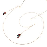 Металлическая нескользящая цепочка золотого цвета, с подвеской крылья ангела, для очков и масок GL815