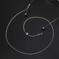 Metal non-slip chain, with rose, for glasses and masks GL684