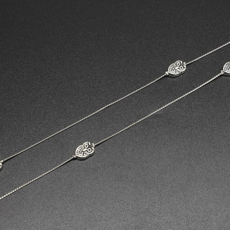 Металлическая нескользящая цепочка серебряного цвета, с подвеской в виде сова, для очков и масок GL400-1