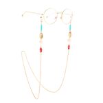 Металлическая нескользящая цепочка золотая змеиная, с ракушками, для очков и масок GL896