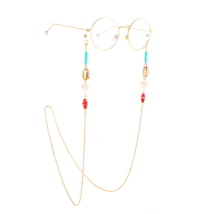 Metal non-slip chain gold snake, with shells, for glasses and masks GL896