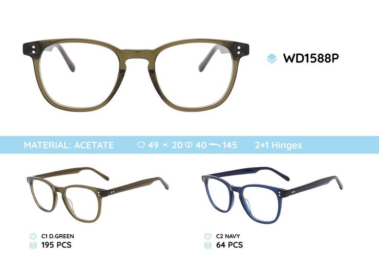 Plastic acetate eyeglasses frame WD1588P