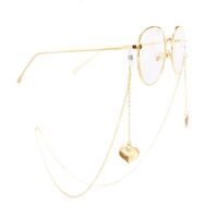 Gold-colored metal non-slip chain, with a flag on the heart, for glasses and masks GA028