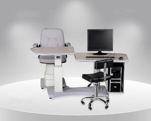 Рабочее место офтальмолога, комбинированный стол + кресло C-330, столешницы 720*620, 895*590 мм