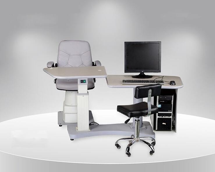 Рабочее место офтальмолога, комбинированный стол + кресло C-330, столешницы 720*620, 895*590 мм