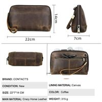 Сумка-барсетка для очков и девайсов из натуральной кожи с ремешком MC1034