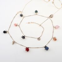 Металлическая нескользящая цепочка золотого цвета, с листьями и кристаллами, для очков и масок GL1019