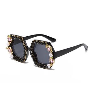 Plastic PC sunglasses with rhinestones diamond KY50361