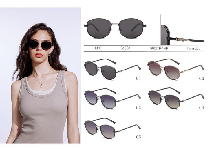 Polarized metal sunglasses for women Leke LK34004