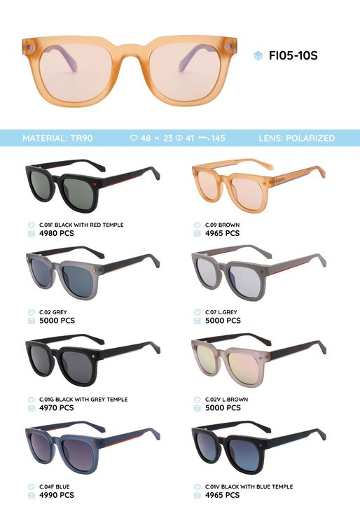 Plastic TR90 frame polarized sunglasses FI05-10S