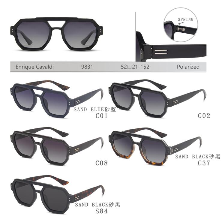 Polarized plastic sunglasses with spring hinges Enrique Cavaldi EC9831