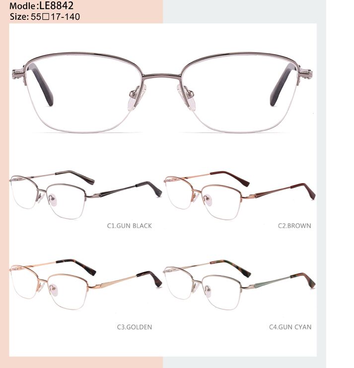 Оправа металлическая полуободковая с флексом LE8842-DA