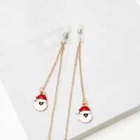 Gold-colored metal non-slip chain, with Santa Claus, for glasses and masks GA034