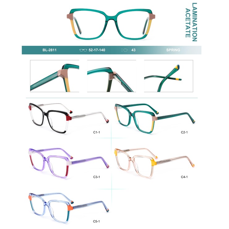 Plastic frames for glasses, acetate lamination Big City BL-2811