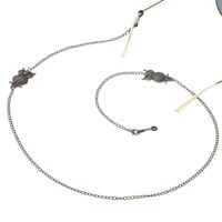 Bronze-colored metal non-slip chain, with owl, for glasses and masks GL114