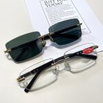 Очки металлические для чтения 水晶老花镜 со стеклянными линзами, диоптрии от 0.00 до +4.00, РМЦ=62-64