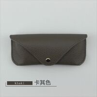 Genuine leather glasses case with microfiber lining ZY013