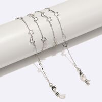 Metal non-slip chain, with star and moon, for glasses and masks GL1470