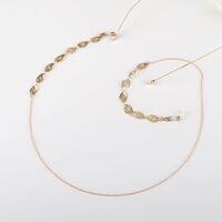 Gold-colored metal non-slip chain, with hollow oval, for glasses and masks GL747