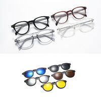 TR90 plastic frame with spring hinges + 5 polarized sun protection magnet clip-on set El Dorado EL1203