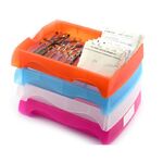 Ящик (бокс, коробка, органайзер) пластиковый для хранения очков и аксессуаров, для сортировки заказов очков в мастерскую RTB-6, с 3 отсеками